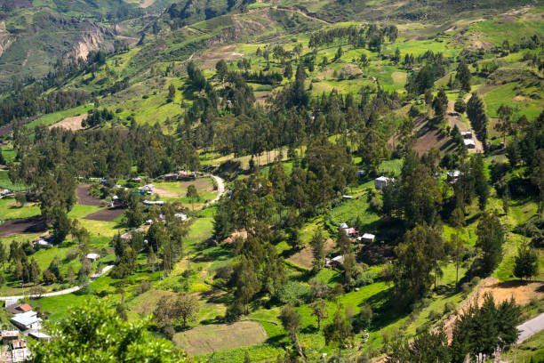 istock Top view landscape around Alausi in Andes, Ecuador 1204478286