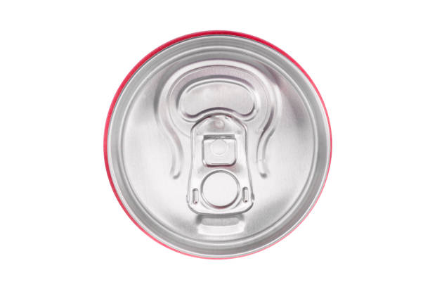 istock An aluminum can with a pull-tab, isolated on the white background a view from above. 1204478392