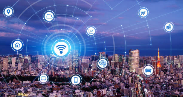istock Smart city and communication network concept. 5G. LPWA (Low Power Wide Area). Wireless communication. 1204480464