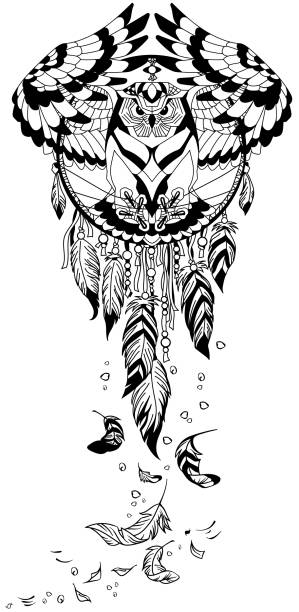 Native American Owl Tattoo Illustrations, Royalty-Free Vector Graphics &  Clip Art - iStock