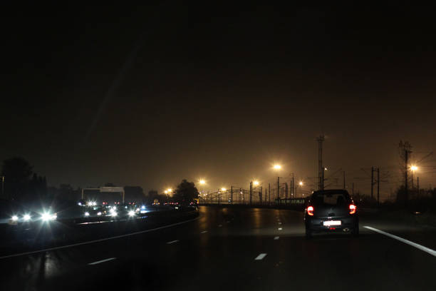 istock Traffic on the night route 1204486431