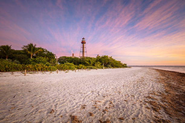 Sanibel Lighthouse - Point Ybel Light Sanibel Lighthouse - Point Ybel Light. 
Sanibel, Florida, USA. sanibel island stock pictures, royalty-free photos & images