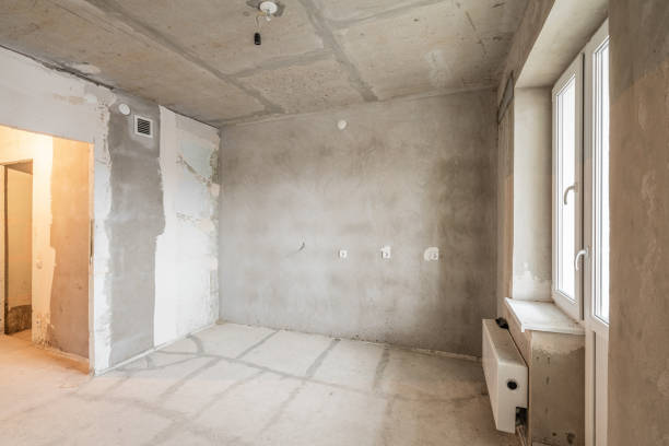 istock Kitchen. Empty interior for design, gray concrete wall. Empty room. Space for text and picture. Concrete walls, slabs, interior of a new residential building. Partitions in a new apartment 1204489006