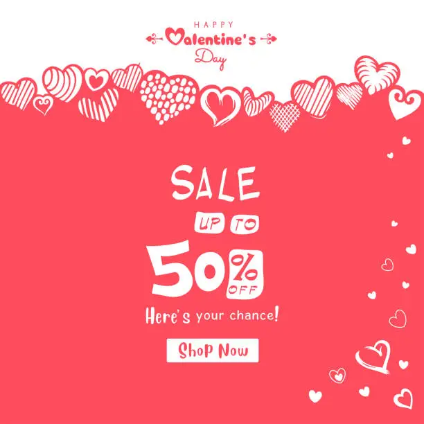 Vector illustration of Valentines day sale vector banner