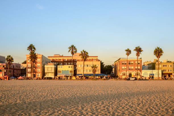Los Angeles, USA - February 28 2011: Venice Beach on a warm sunny evening in Los Angeles, California, USA