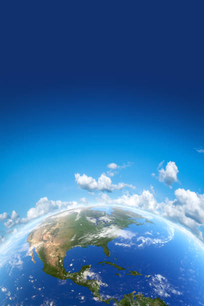 istock Earth and blue sky. Climate safety concept image. 1204494715