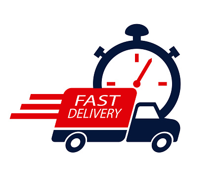 Fast Delivery Icon Design Element Vector Truck And Timer Illustration Speed  Shipping Concept Stock Illustration - Download Image Now - iStock