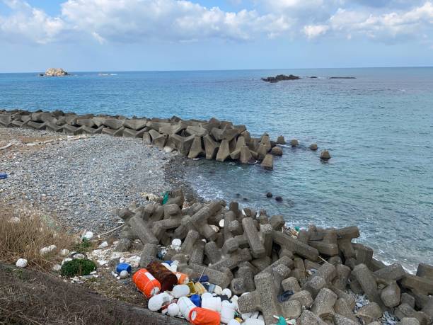 drifts, garbage drifted ashore of japan. - drifted imagens e fotografias de stock