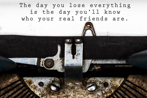istock Friendship or true friend concept with typewriter retro style. 1204503287