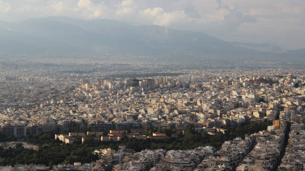 istock Panoramic view of Athens, illuminated by the afternoon sunlight 1204508727