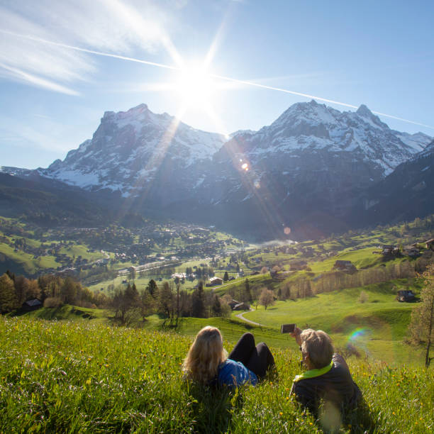 They are above a mountainous valley, Grindelwald