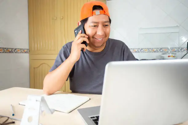 Photo of Man working from home