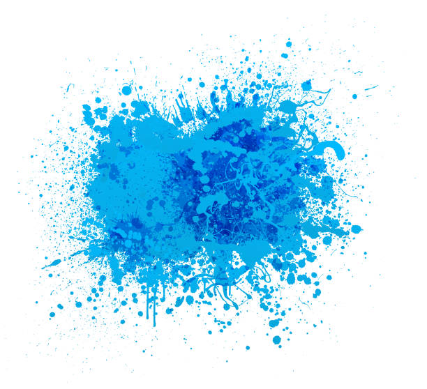 ilustrações de stock, clip art, desenhos animados e ícones de blue paint splash - blue ink