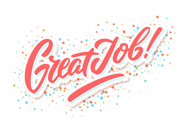 Great Job. Vector banner. Great Job banner. Hand lettering. Vector hand drawn illustration. great job stock illustrations