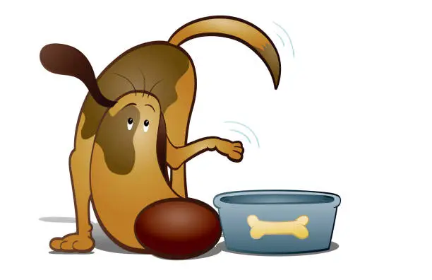 Vector illustration of Hungry doggy