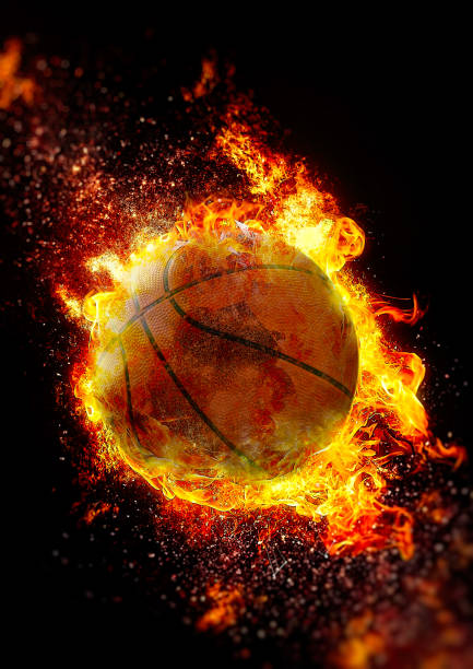 istock Basketball ball wrapped in flame 1204528274