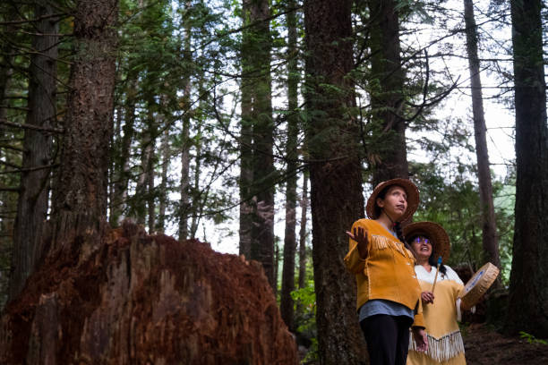 istock First Nations Women in Traditional Clothing singing 1204530471