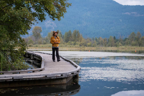 istock First Nations woman walking besides the lake 1204531058