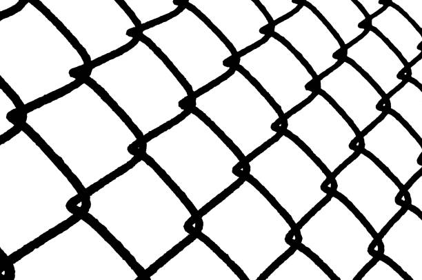 istock Chain link fence Close in Silhouette 1204531567