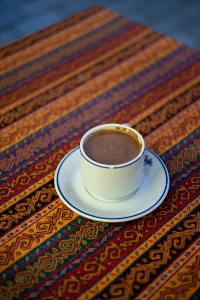 istock Turkish coffee on top of table with Turkish tablecloth 1204535682
