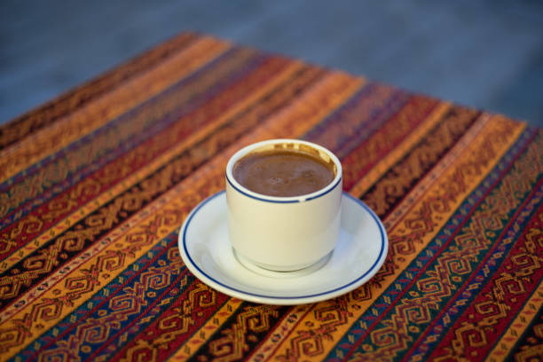 istock Turkish coffee on top of table with Turkish tablecloth 1204535684