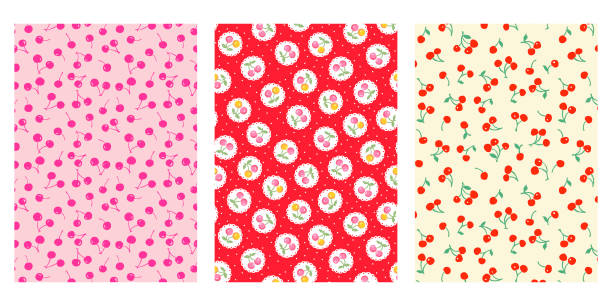 japoński cute cherry abstrakcyjne vector tło kolekcja - design abstract petal asia stock illustrations