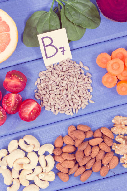 istock Nutritious different ingredients containing vitamin B7, natural minerals and fiber, healthy nutrition 1204544688