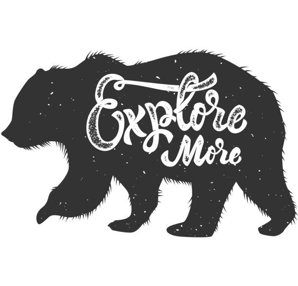 Explore more. Silhouette of grizzly bear on grunge background. Design element for poster, card, banner, sign. Vector illustration Explore more. Silhouette of grizzly bear on grunge background. Design element for poster, card, banner, sign. Vector illustration cursive letters tattoos silhouette stock illustrations