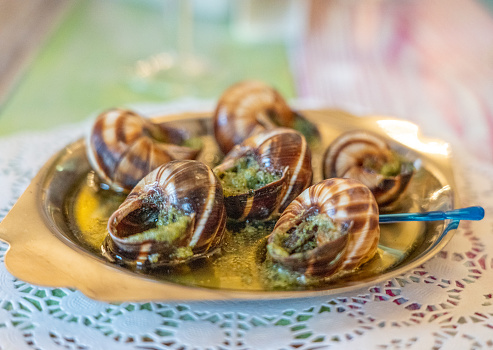 Snails with herb butter as a delicacy