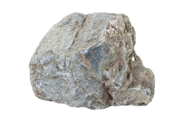 istock Single natural stone isolated on white background 1204549134