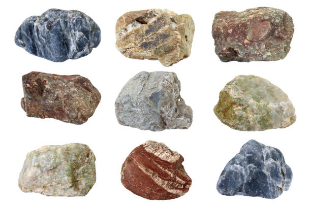 istock Set of nature stones isolated on white 1204549347