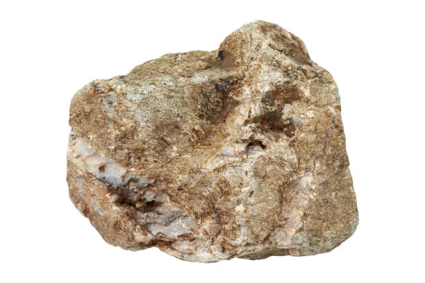 istock Single natural stone isolated on white background 1204550339
