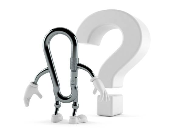 istock Carabiner character looking at question mark symbol 1204553416