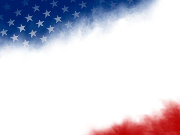 tratto pennello acquerello bandiera usa o americana su illustrazione sfondo bianco - art freedom paintbrush painting foto e immagini stock