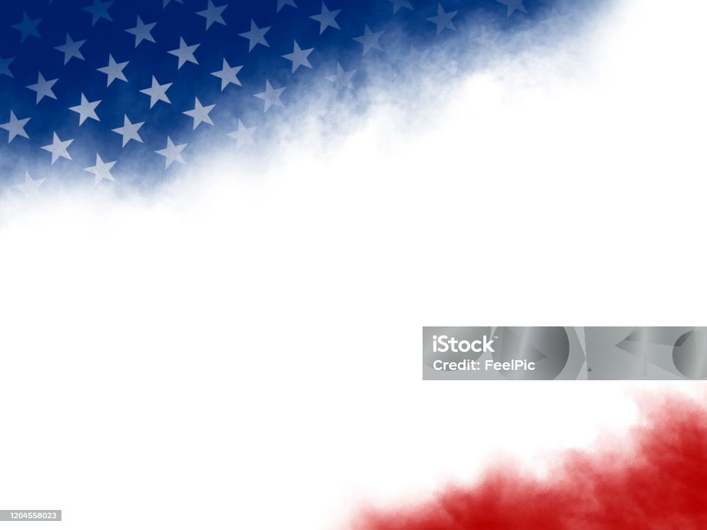 USA or american flag watercolor brush stroke on white background illustration American Flag Stock Photo