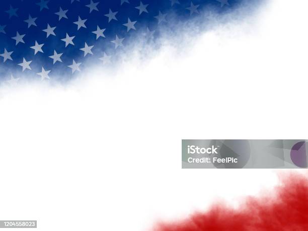 Usa Or American Flag Watercolor Brush Stroke On White Background Illustration Stock Photo - Download Image Now