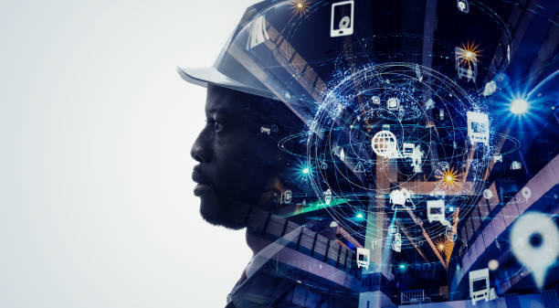 istock Industrial technology concept. Communication network. INDUSTRY 4.0. Factory automation. 1204561078