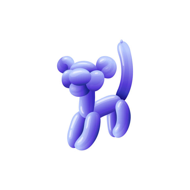 istock Blue balloon animal toy isolated on white background - vector illustration 1204562745