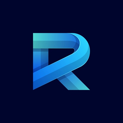 Vector Illustration Abstract Letter R Colorful Style.