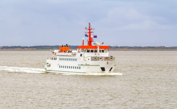 a ferry in the North Sea near Spiekeroog in East Frisia