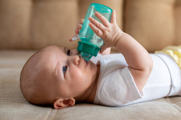 istock The child refuses to drink water. 1204564791
