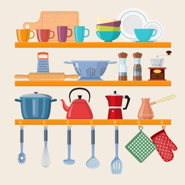 860+ Hanging Pots And Pans Stock Illustrations, Royalty-Free Vector ...