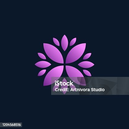istock Vector Illustration Leaves Flower Infinity Line Shape Colorful Style. 1204568516