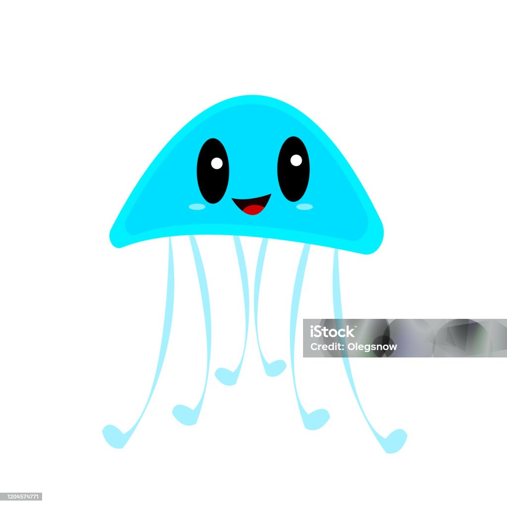 Ilustración de Jellyfish Lindo Personaje De Dibujos Animados Con Ojos  Brillantes Negros Y Una Sonrisa y más Vectores Libres de Derechos de  Alegría - iStock