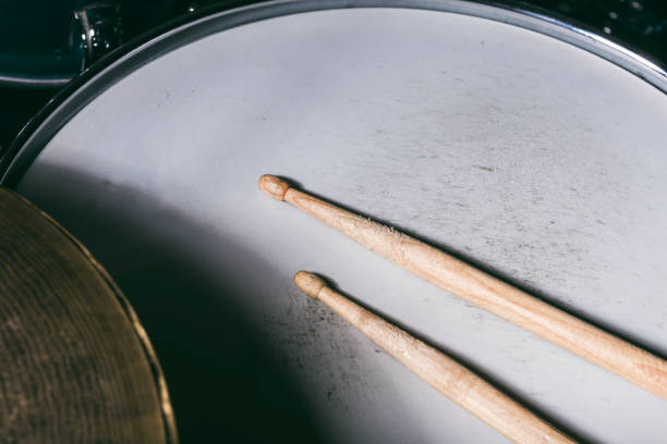 istock Snare drum and a pair of drum sticks 1204577164