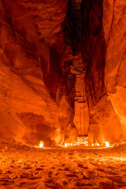 istock Siq canyon illuminated by candles, Petra, Jordan 1204577399
