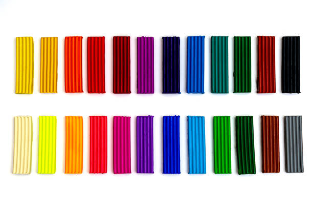 istock Set of 24 colorful plasticine bricks 1204580770
