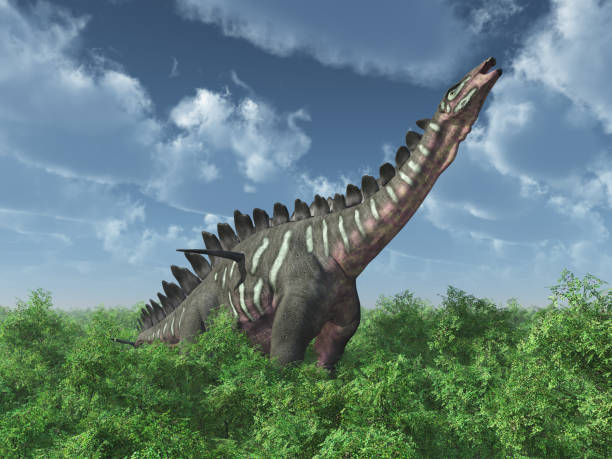 istock Dinosaur Miragaia in a forest 1204581970