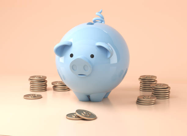 istock Blue Piggy Bank 1204581976