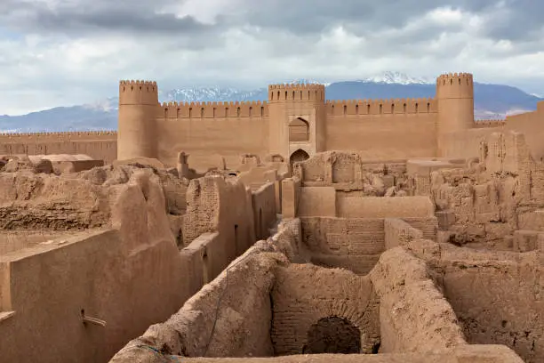 Remains of medieval fort of Rayen in Iran